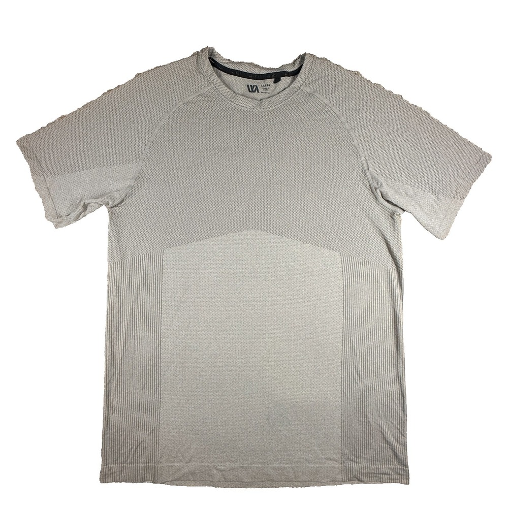 VRST Mens Large Gray Athletic Performance T Shirt Short Sleeve Training Gym Tee